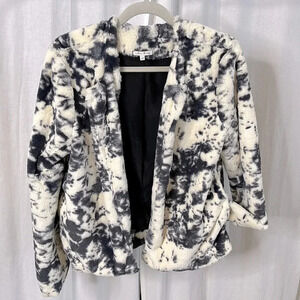 WILLOW & CLAY NWOT Crop Faux Fur Lined Pockets Open Front Cardigan, Size M